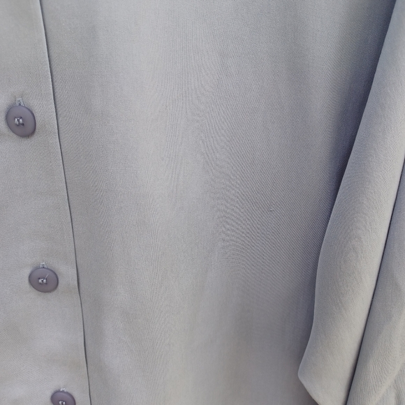 Vintage NWT Carroll Reed Light Blue Silk Button Up Shirt Women's Size L (14-16) - Picture 3 of 9